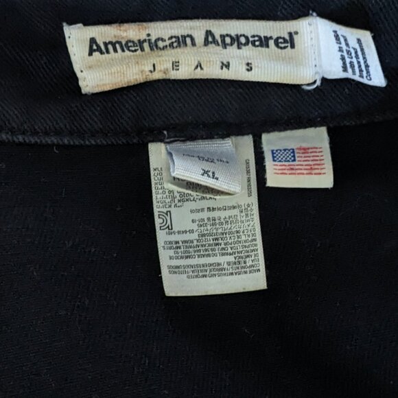 Men's American Apparel Black Denim Jacket XL - Picture 5 of 6